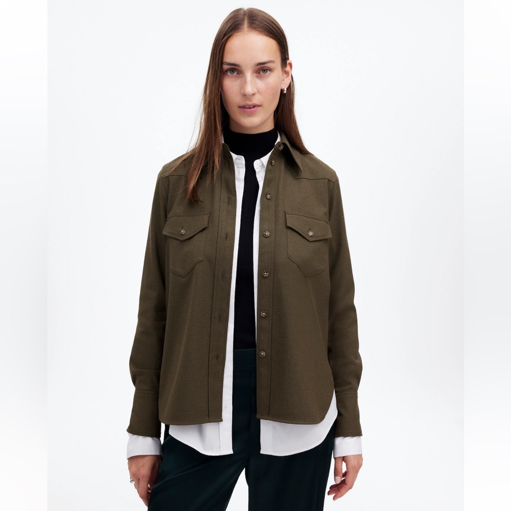 NWT- Madewell brushed twill button- up blouse